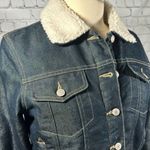 Old Navy Sherpa Lined Jean Denim Trucker Jacket Y2K Vintage Warm Women Sz M NWOT Photo 11