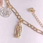 Gold Filled Tricolor Virgin Mary Roses Charm Bracelet Photo 1