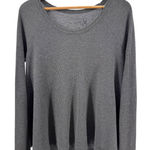 We The Free We‎ The Free People Gray Waffle Knit Long Sleeve Top Relaxed Fit Photo 0