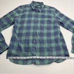 UnTuckIt Teal Green Blue Plaid Long Sleeve Button Front Shirt‎ Womens Size 10 Photo 4
