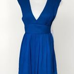 J.Crew Womens 100 % Silk Sleeveless V Neck Pockets Tank Dress Ocean Blue Sz 6 Photo 0