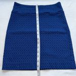 Margaret M petites jacquard diamond pencil straight skirt royal blue size small Photo 6