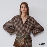 ZARA ✨ PRINTED SZ MEDIUM SHIRT WITH PIPING✨ Photo 1