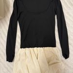 Long Sleeve Bubble Bottom Dress Black Photo 0
