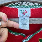Vintage 90s Nutcracker Bold Winter Christmas Embroidered Cardigan Sweater 3X Red Photo 3