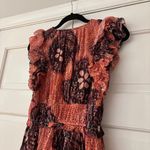Ulla Johnson Akira Metallic Shibori Silk Printed Midi Dress Coral Pink Size 6 Photo 14