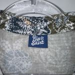 RipSkirt Dress Womens XS Green Floral Long Sleeve 100% Cotton Pockets Photo 4