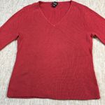 Eileen Fisher Peruvian Cotton Blend Sweater Womens S Frost V-Neck Lightweight Photo 0