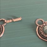 Vintage Faux Turquoise Cabochon Silver Tone Link Southwestern Choker Necklace Blue Photo 8