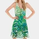 CAbi  Sleeveless Tropical Palm Leaf Print Mini tank top Dress in size medium Photo 0