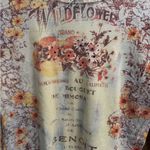 Y2K Nature Art Lynn Yang Sz M Coquette Lace Bow Wildflower All Over Graphic Top Blue Size M Photo 2