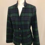 Talbots NWT BLACK WATCH PLAID VELVET-TRIM BLAZER Photo 2