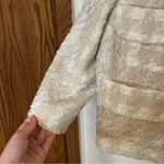 Smythe Cream Tweed Houndstooth Blazer Tan Size 10 Photo 11