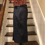 LONDON Women’s Denim Maxi Jean Long Skirt With Center Back Vent Pockets Sz 8 Blue Photo 13