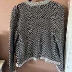 Amour Vert  Darcy Chevron Black and White Organic Cotton Open Cardigan Jacket Photo 2