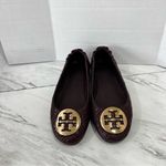 Tory Burch Size 6.5 Quilted Minnie Travel Ballet Leather Shoes Burgundy Maroon Photo 2