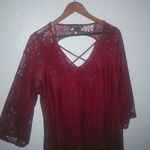 Always Indigo 3X Boho Lace Wine Long Sleeved Tunic Dress/Top Plus Red Photo 2