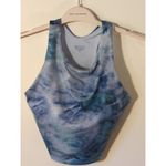 Athleta New Conscious Crop Printed A-C Bra Top Solarize Chrome Blue Tie Dye Sz M Photo 3