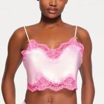 SKIMS NWOT Cherry Blossom Woven Shine Lace Cami Photo 0