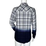 Tolani  Shirt Womens Small White‎ Blue Plaid Dip Dye Preppy Cabincore Campcore Photo 3