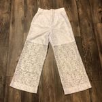 White Lace Wide Leg Dress Pants Size 6 Photo 2