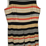 Tahari  Stripe Diamond Print Pleated Skirt Dress Size 16 Photo 0