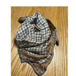 Diane Von Furstenberg VTG Diane Von Furstenburg Silk Square Scarf Tan Plaid MCM Preppy Twee Retro Photo 1
