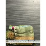VINTAGE Handmade SILK Small POUCH purse CASE phone GLASSES flowers BEADS OOAK 5" Photo 5