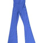 Aerie NWT  Offline Jumpsuit Womens Size M blue  Real Me Xtra Flare Athleisure gym Photo 3