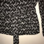 Winter Coat Margaret M Black and White Tweed Chevron Button Up w/ Belt Sz 4 GUC Photo 3