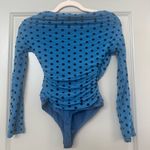 Lovers + Friends  Blue and Black Dotted Bodysuit Photo 3