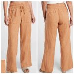 Athleta Cabo Linen Textured Wide Leg Pant in Neutral Orange - Size 4 Photo 1