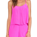 Amanda Uprichard  Silk Hot Pink Romper Size Medium Photo 0