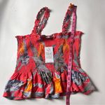 Patrons of Peace  Women's Boho Style Floral Tropical Print Blouse Sz L Photo 6