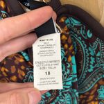 Maxine of Hollywood  Turquoise and Chocolate Brown One Piece Swimsuit - Size 18 Photo 3