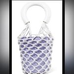 STAUD  Moreau macramé bucket bag patent leather handles lavender $399 revolve Photo 1