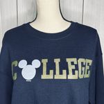 Disney College Navy Blue Sz M Graphic Sweatshirt Crewneck Fleece Lined Photo 2