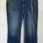NWT Hatch The Crop Under Belly Kick Flare Cropped Jeans Size 32 Blue Photo 0