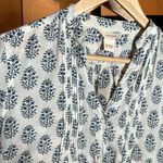 Sundance  Classic Melody Shirt Ivory & Navy Blue Top 100% Cotton Size XS Photo 2