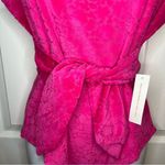 Modcloth  I Want Velour Velour Velour Bodysuit Floral Texture Fuchsia Hot Pink M Photo 7