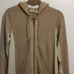 LOGO By Lori Goldstein LOGO Lounge Zip Front Hoodie Lace Trim Beige Cream Size XXS Photo 9