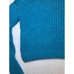 Free People  Blue Cable Knit Cropped Sweater Size S Photo 3