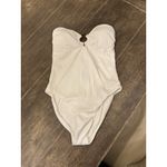 NEW MELISSA ODABASH 'Barbuda' Bandeau Ribbed One Piece Swimsuit Size 6 Ivory Photo 1