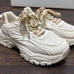 chunky white platform fashion sneakers Size 8.5 Photo 0