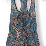 Trina Turk Women’s Silk Racerback Tank Top Size S – Blue Butterfly & Floral Print Photo 0