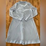 American Eagle Ribbed Knit Long Sleeve Midi Button Up Dress Baby Blue XL Photo 3