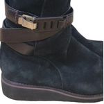 Cole Haan black suede waterproof boots zipper with buckle snow winter boots 6.5 Photo 2