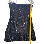 Forever 21 Sequin Strapless Mini Dress NWT – Black Bodycon Ruffle Hem, Size L Photo 3