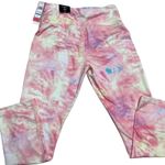 Zelos  Pastel Tie Dye Pink and Yellow Light Compression Crop Legging Med NWT Photo 2