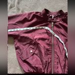 Free People  Womens Jacket Full Zip Wine Burgundy Bomber‎ Size Medium Photo 4